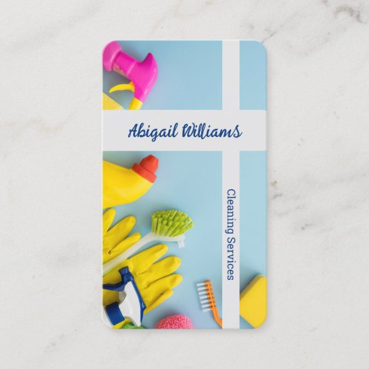 Carte De Visite Services de nettoyage QR personnalisé (Devant)