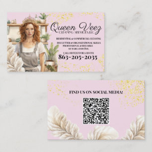 Carte De Visite Services de nettoyage Queen Veez
