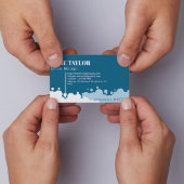 Carte De Visite Services de nettoyage simple bleu et blanc