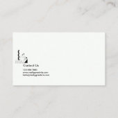 Carte De Visite Services de nettoyage simple en texte blanc et noi (Dos)