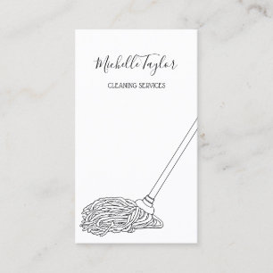 Carte De Visite Services de nettoyage simple moderne Mop Maid