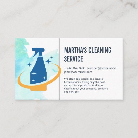 Carte De Visite Services de nettoyage | Spray (Devant)