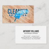 Carte De Visite Services de nettoyage | Squeegee | Bois (Devant / Derrière)