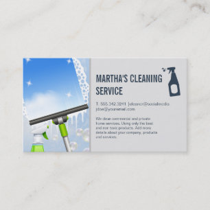 Carte De Visite Services de nettoyage   Squeegee de fenêtre et sav