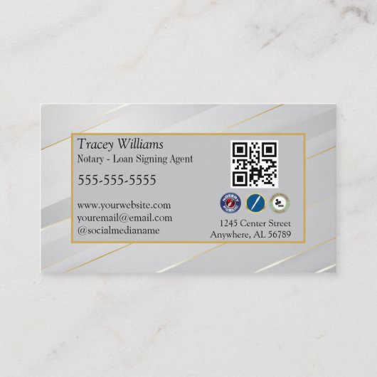 Carte De Visite Services De Notaire Écartés Pin (Dos)