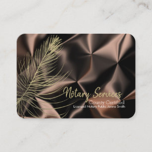 Carte De Visite Services de notaire modernes à motif brun doré