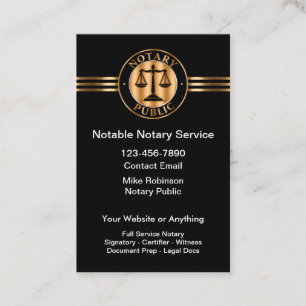 Carte De Visite Services de notaire public de classe
