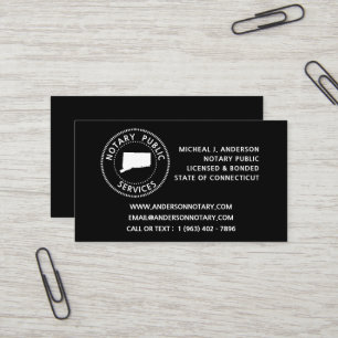 Carte De Visite Services de notaire public du Connecticut