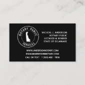 Carte De Visite Services de notaire public du Delaware (Devant)