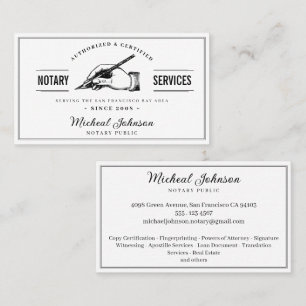 Carte De Visite Services de notaire Vintage professionnel personna