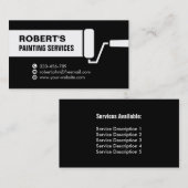 Carte De Visite Services de peinture à pinceau à rouleaux Noir (Devant / Derrière)