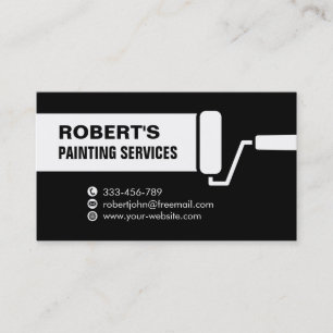 Carte De Visite Services de peinture à rouleau Noir