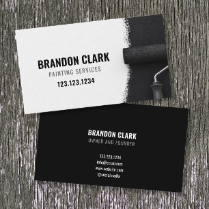 Carte De Visite Services de peinture d'accent de coin à rouleau no