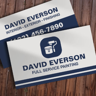 Carte De Visite Services de peinture minimaliste moderne Bleu mari
