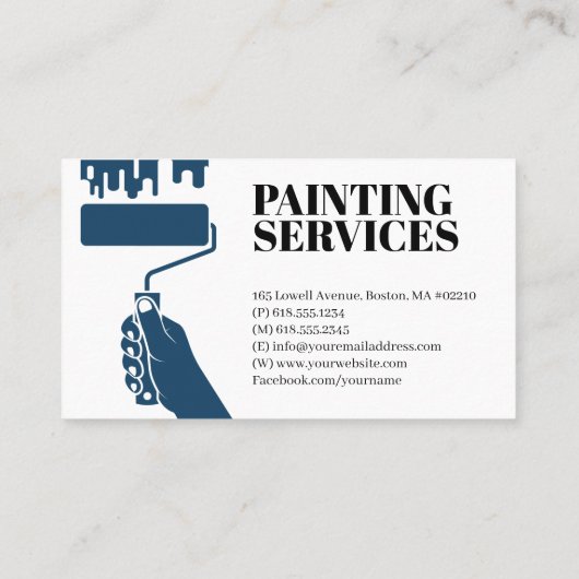 Carte De Visite Services de peinture | Paint Rollers (Dos)