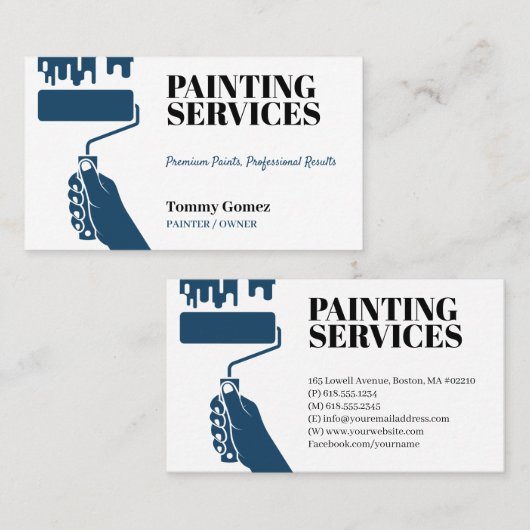 Carte De Visite Services de peinture | Paint Rollers (Devant / Derrière)
