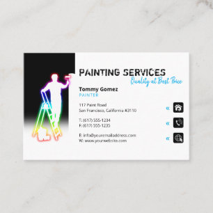 Carte De Visite Services de peinture   Peintre au bureau K