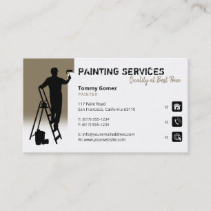 Carte De Visite Services de peinture   Peintre au travail
