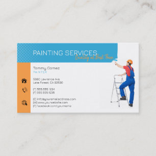 Carte De Visite Services de peinture   Peintre au travail