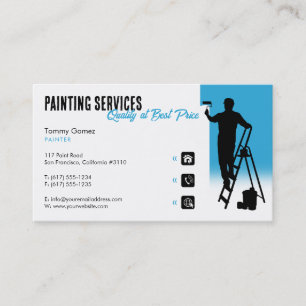 Carte De Visite Services de peinture   Peintre au travail