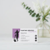 Carte De Visite Services de peinture | Peintre au travail lavande (Debout devant)