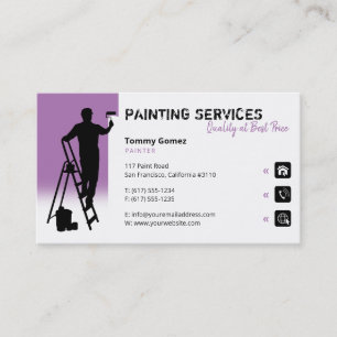 Carte De Visite Services de peinture   Peintre au travail lavande