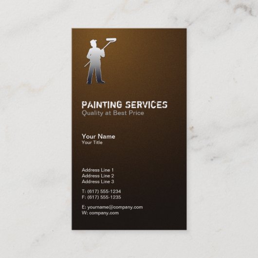 Carte De Visite Services de peinture | Peintres Brown (Devant)