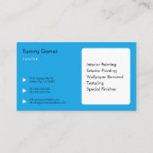 Carte De Visite Services de peinture | Peintres experts (Dos)