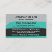 Carte De Visite Services de peinture professionnelle - Peintre de  (Dos)