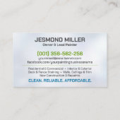 Carte De Visite Services de peinture professionnelle - Peintre de  (Dos)