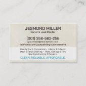 Carte De Visite Services de peinture professionnelle - Peintre de  (Dos)