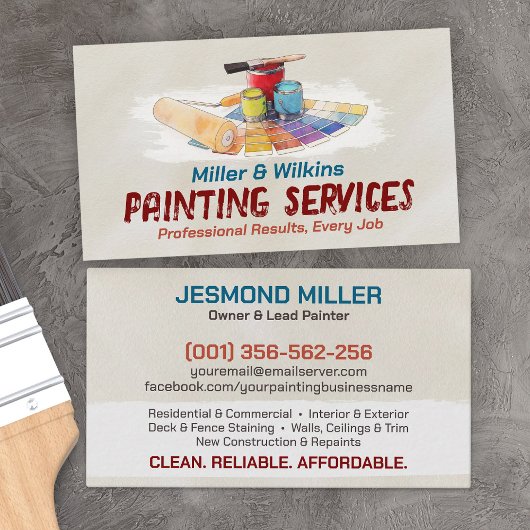 Carte De Visite Services de peinture professionnelle - Peintre de 