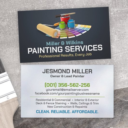 Carte De Visite Services de peinture professionnelle - Peintre de 