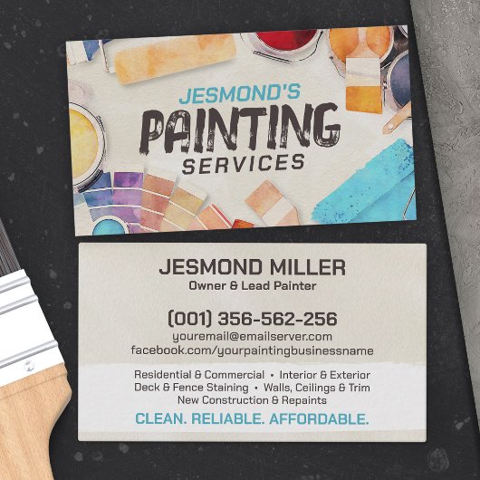 Carte De Visite Services de peinture professionnelle - Peintre de 