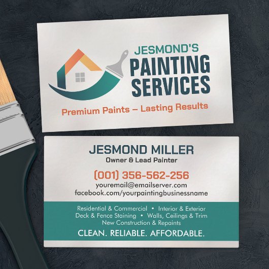 Carte De Visite Services de peinture professionnelle - Peintre de 