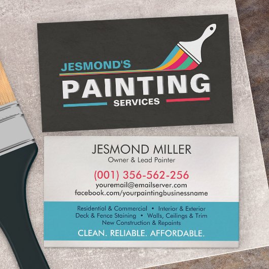 Carte De Visite Services de peinture professionnelle - Peintre de 