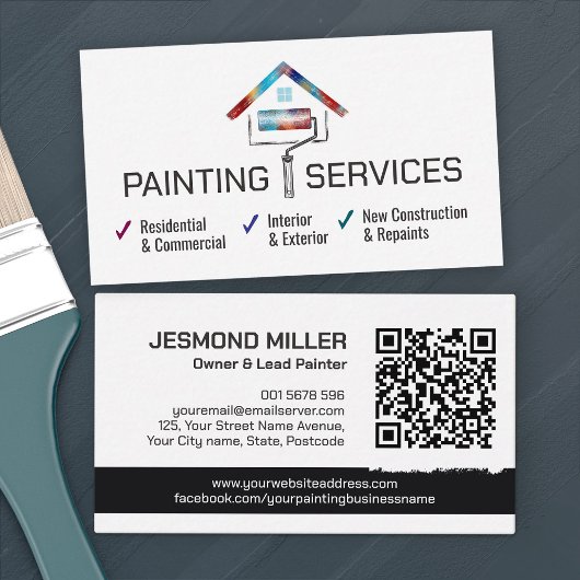 Carte De Visite Services de peinture professionnelle - Peintre de 