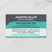 Carte De Visite Services de peinture professionnelle - Peintre de  (Dos)