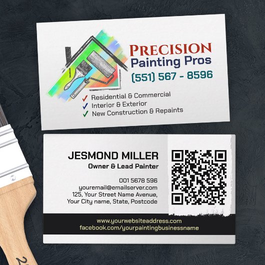 Carte De Visite Services de peinture professionnelle - Peintre en 