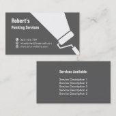 Carte De Visite Services De Peinture Silhouette De Brosse À Roulet (Devant / Derrière)
