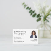 Carte De Visite Services de photographie professionnels minimaux (Debout devant)