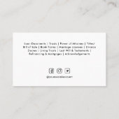 Carte De Visite Services de photographie professionnels minimaux (Dos)