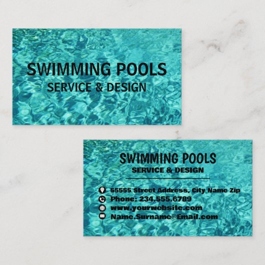 Carte De Visite Services De Piscine (Devant / Derrière)