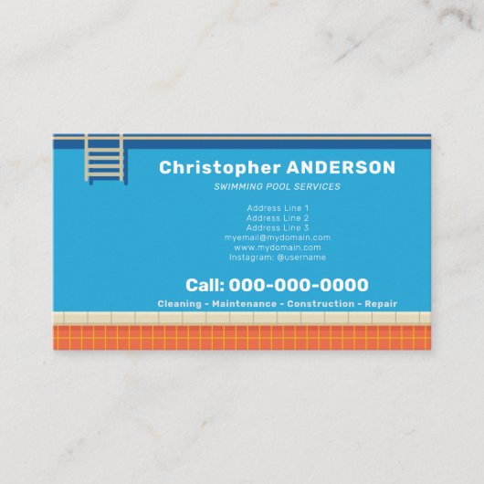Carte De Visite Services De Piscine (Devant)
