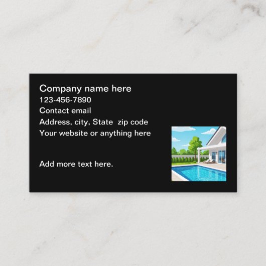 Carte De Visite Services de Piscine à Domicile (Devant)