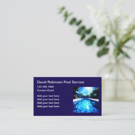 Carte De Visite Services De Piscine De Luxe (Debout devant)
