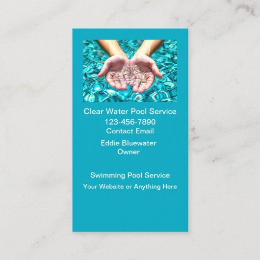 Carte De Visite Services de Piscine Vertical (Devant)