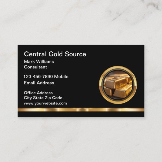 Carte De Visite Services de placement de l'or Classy (Devant)