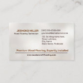 Carte De Visite Services de plancher professionnel - Installation  (Dos)