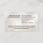Carte De Visite Services de plancher professionnel - Installation (Dos)